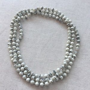Black and white bead necklace